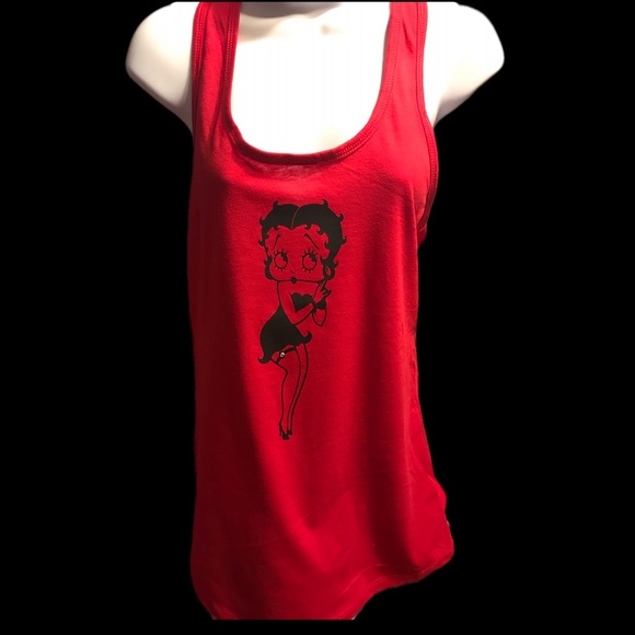 Betty Boop Red Racerback Tank Top - Picture 3 of 4